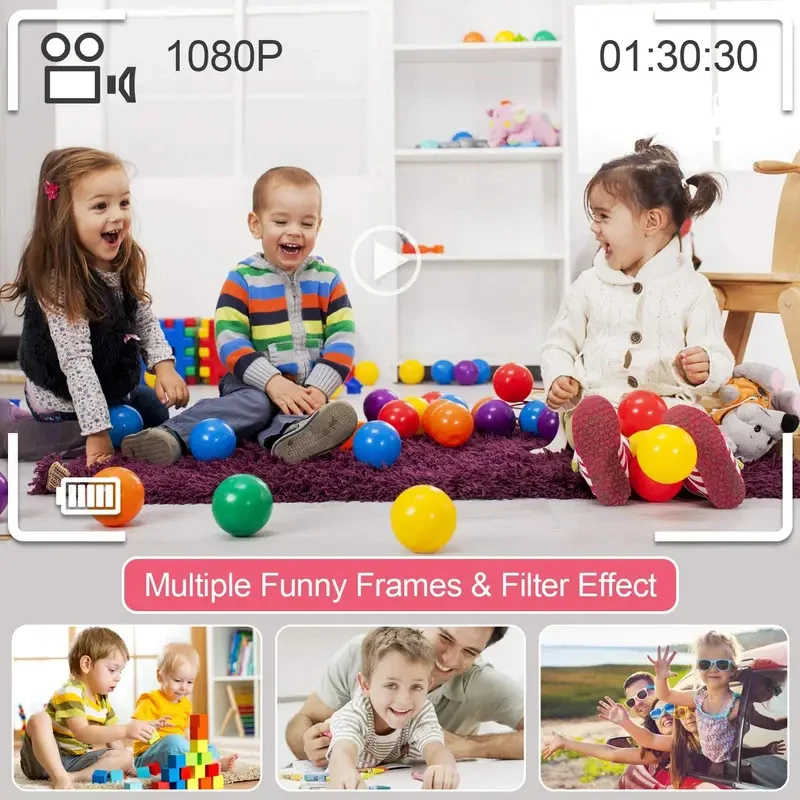 Children Toys Camera Digital Vintage Camera Kids Projection Video Camera Outdoor Photography 32GB Gift For Kids