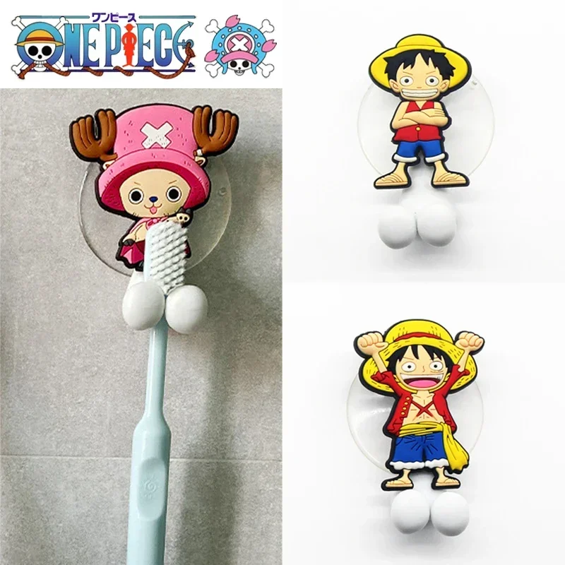 One Piece Ruffy Zahnbürstenhalter Cartoon Silikon Saugnapf Badezimmer Perforationsfreie Wand Zahnbürstenständer Lagerregale