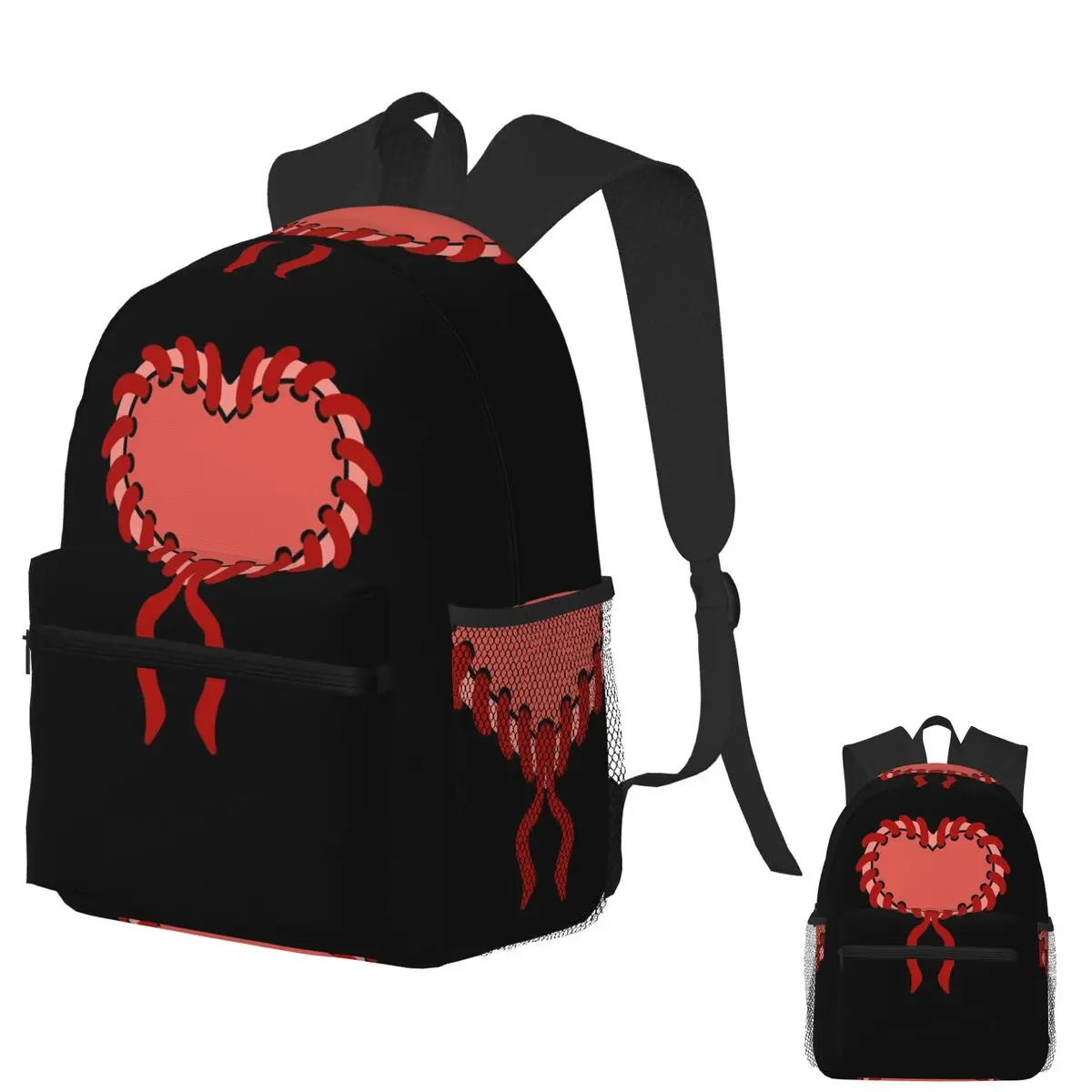 

Sewn Heart Student Backpack School Bag Hiking Travel Daypack for Boys Girls Fashion Bookbag Shoulder Bags