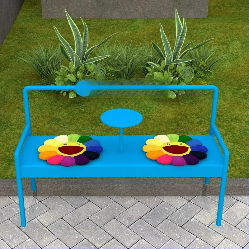 

Korean ins outdoor bench park bench milk tea coffee shop gym rest stool shopping mall metal wrought iron chair