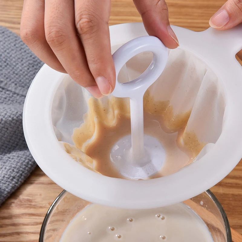 Colher Coador de Malha Ultra Fina de Nylon Reutilizável para Filtrar Leite de Soja, Suco, Café e Alimentos - Coador de Cozinha