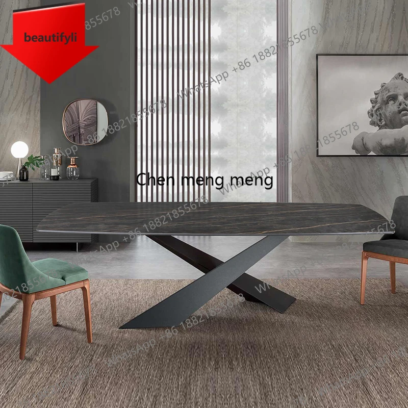 

A55 Итальянский светлый роскошный минималистичный обеденный стол для гостиной, высококачественный ресторанный стол, современная эстетика, удобная мебель Muebles