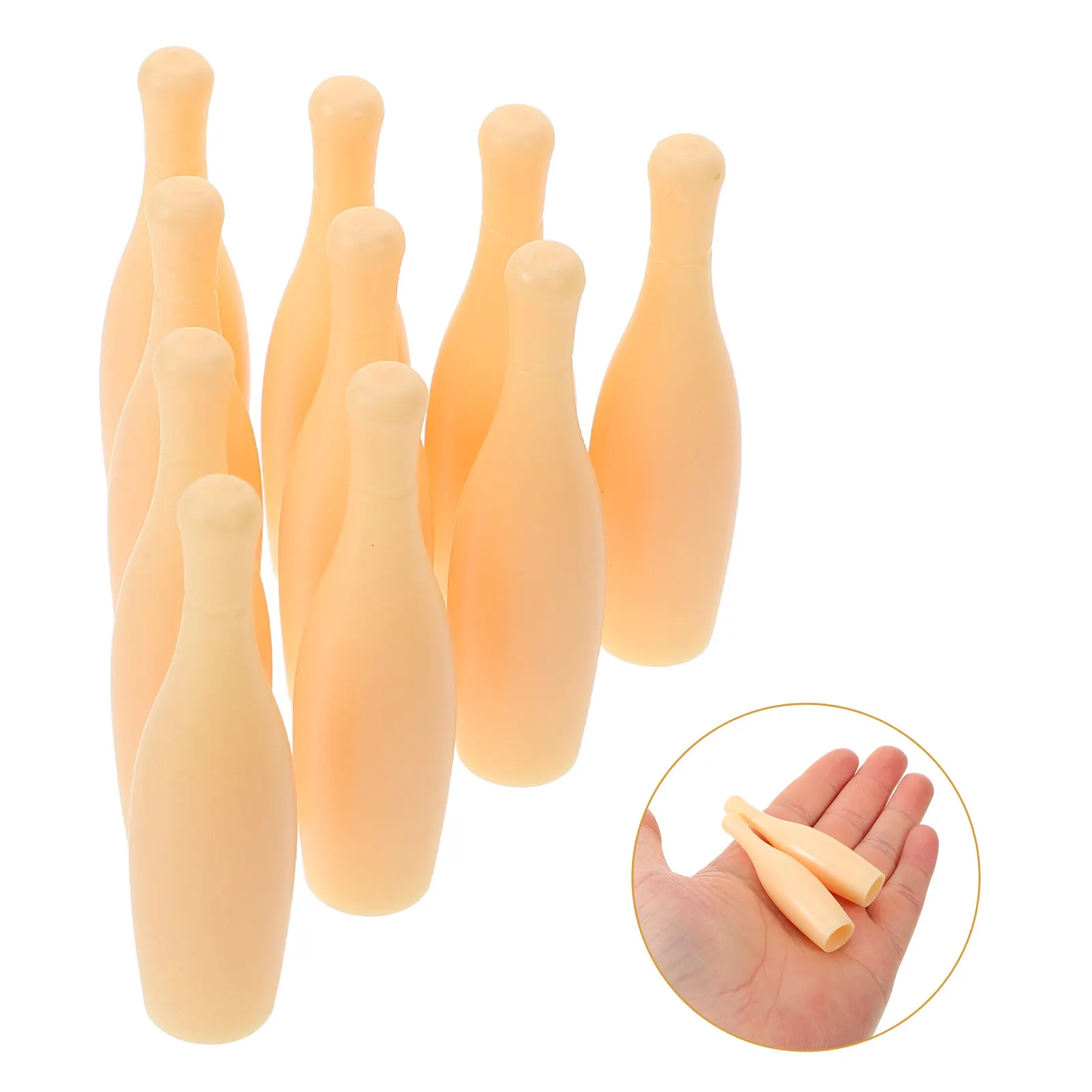 

10Pcs Indoor Bowling Pin Set for Table Game Replacement Strong Plastic Mini Bowling Pins Portable Family Party Game Accessory