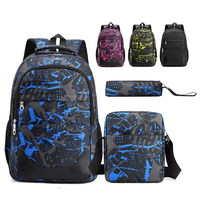 

3PCS School Backpack For Teens Boys Girls School Students Schoolbag Outdoor Travel Bag Laptop Backpack for Both Men and Women