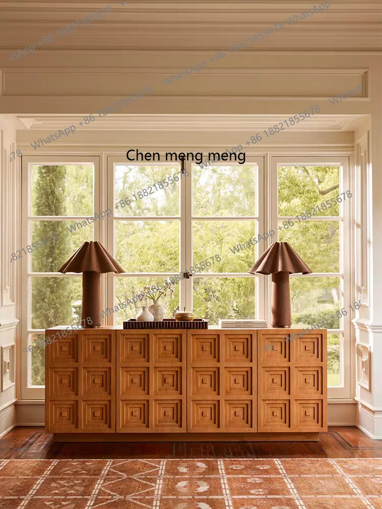 

Solid wood sideboard living room home vintage entryway storage cabinet