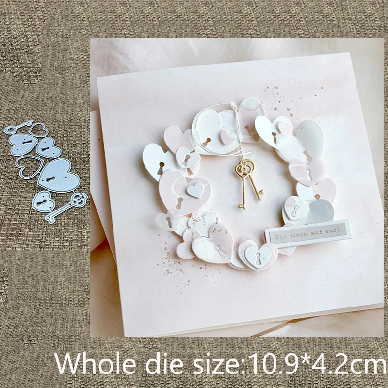 New Design Craft Metal stencil mold Cutting Die Love Lock Key decoration scrapbook die cut Album Paper Card Craft Embossing