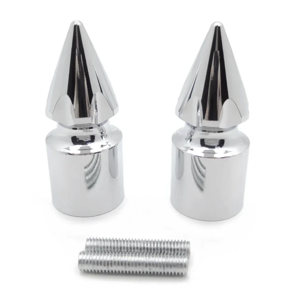 Motorcycle Accessories Ultimate Chrome Spike Bar Ends For Kawasaki 250 500 600 Zx7 Zx9 Zx10 Z1000