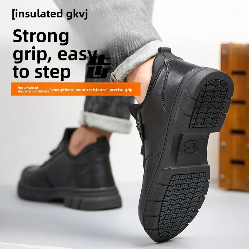 New Plastic Bag Head Is Anti-smashing and Anti-piercing, Labor Insurance Shoes, Men's Insulation 6KV Fashion