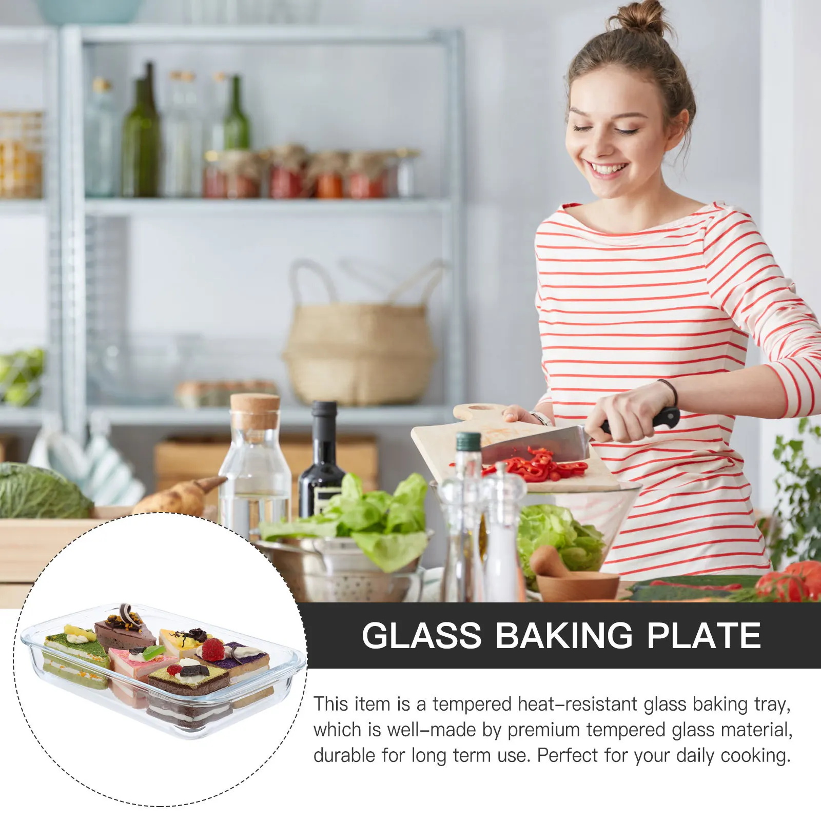 

Tempered Glass Grill Tray Heat Resistant Thickened Oven Microwave Cooking Plate Kitchen Baking Tray Glass Baking Plate