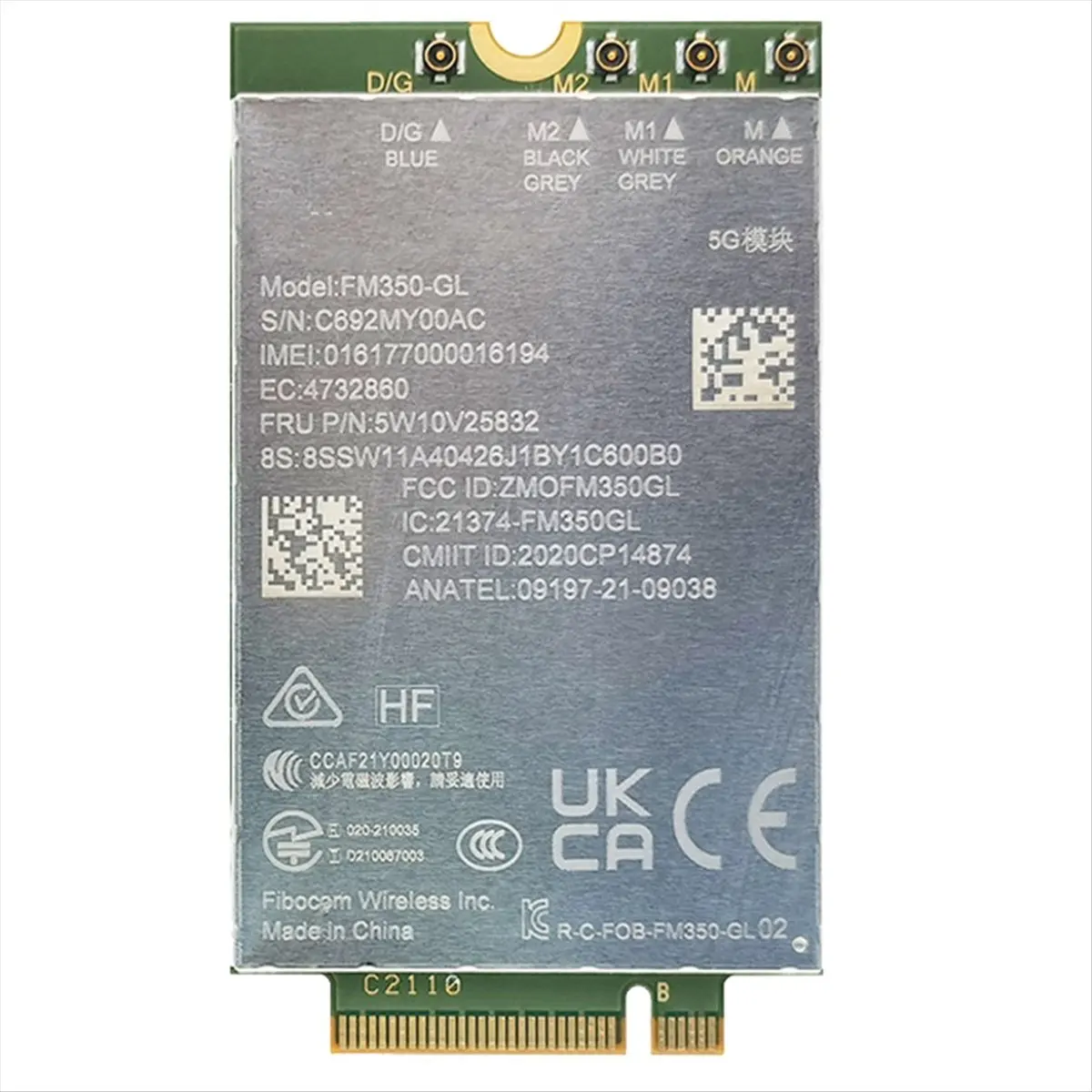 Friendly!FM350- Sub-6 GHz 5G/4G/3G Module :5W10V25832 5G M.2 Module for T14s P1 X13 Gen3 X1