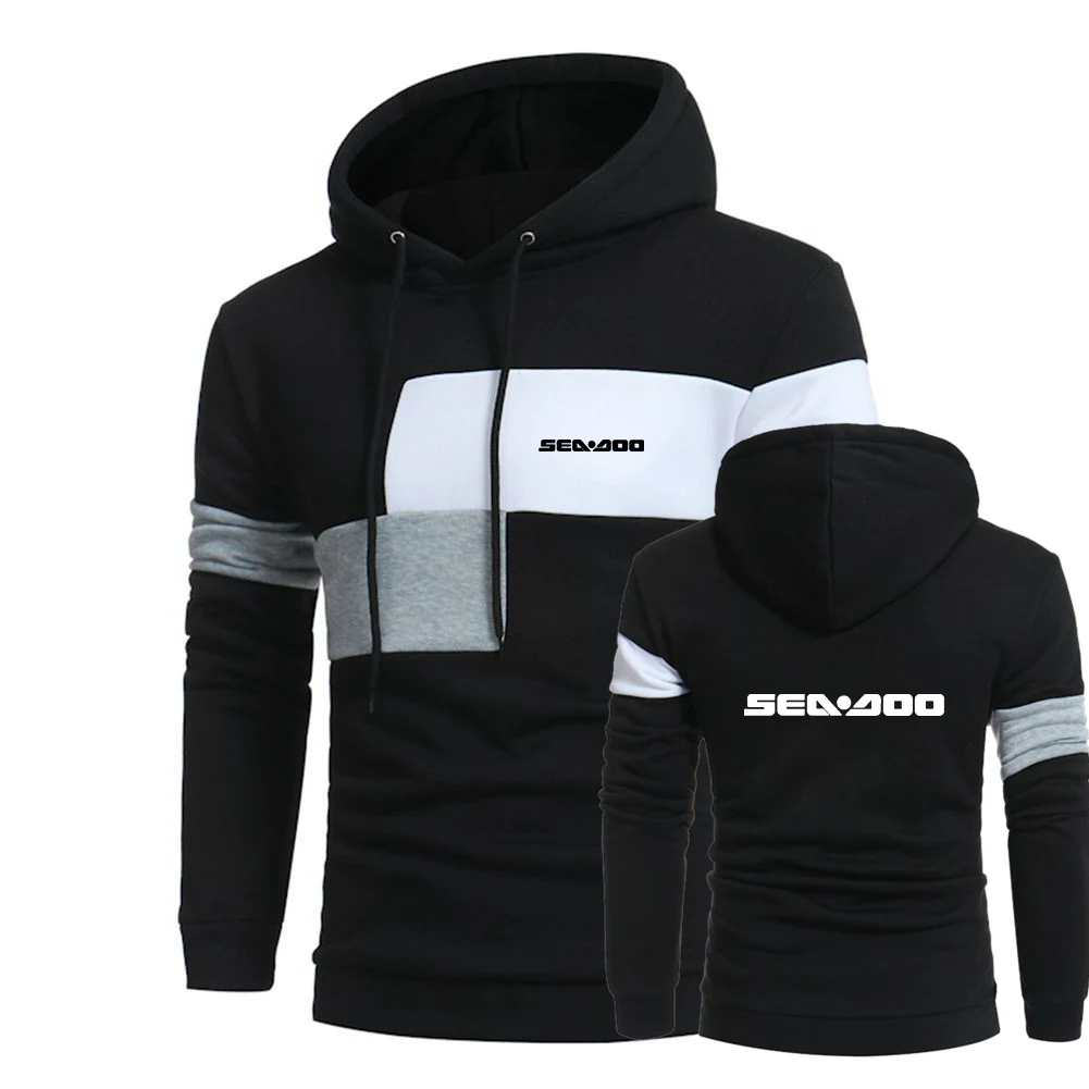 

Sea Doo Seadoo Moto Printed Men's Hoodies Autumn Winter Male Casual Hoodies Sweatshirts Splicing Color Sweatshirt Warm Plush Top