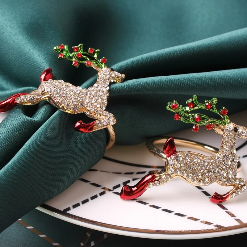 Christmas Napkin Buckle Deer Napkin Rings Christmas Holiday Table Decoration Deer Napkin Rings Easy To Use