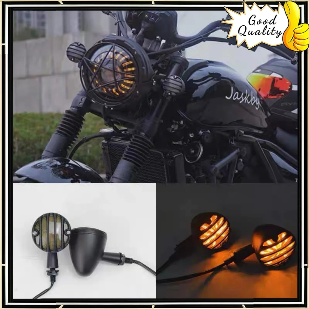 

For Haojue motorcycle TR300 retro turn signal LED modified Mavericks electric car front and rear turn signal lights without loss
