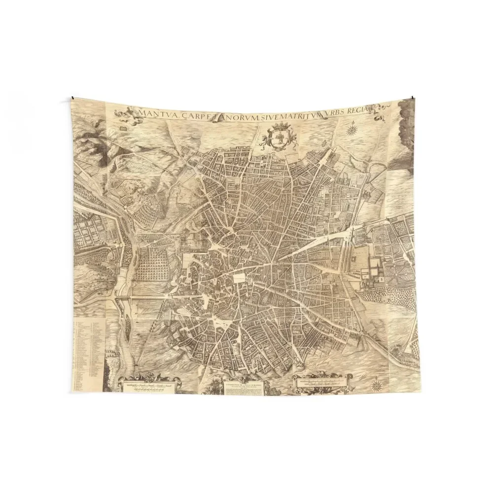 Madrid City Map, 1656 by Don Pedro Teixeira Tapestry Wall Carpet Funny Wall Mural Tapestry