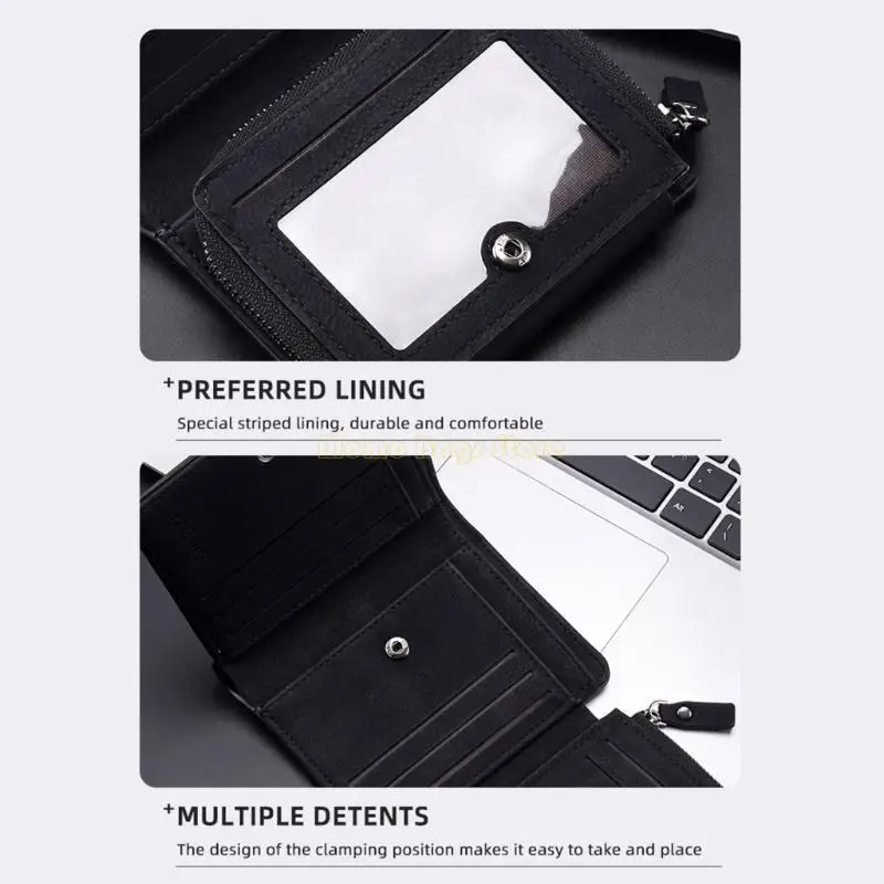 

X90D Vintage Credit Card Holder PU Leather Wallet Coin Purse for Men Wallets Change Pocket Money Bag