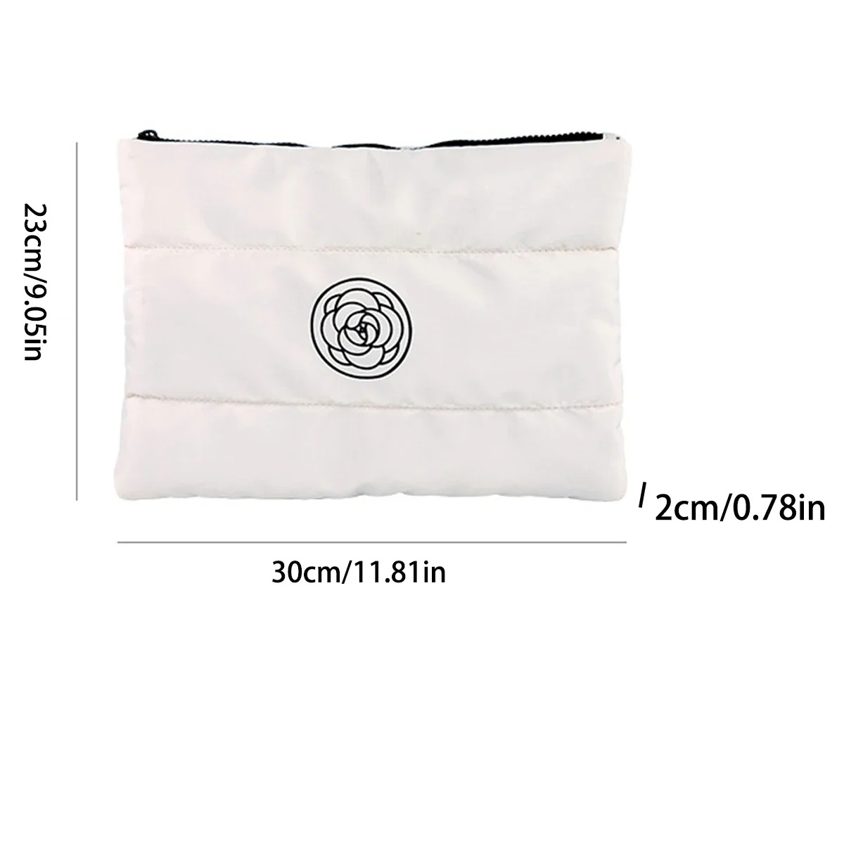 Пуховая хлопковая косметичка для рук с цветочным принтом камелии, портативная косметичка большой емкости с высоким уровнем внешнего вида, дорожная косметичка