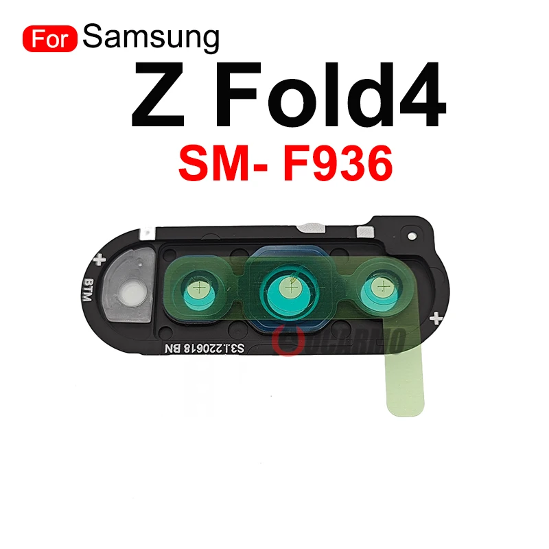 For Samsung Galaxy Z Fold 4 5 F936 F946 Z Fold4 Fold5 Rear Camera Lens With Frame And Lens Sticker Replacement Parts