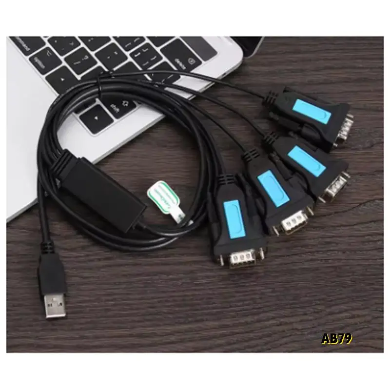 

4 Port USB To RS232 Cable RS-232 9-Pin DB9 Serial Cable PL2303 Chipset Male A Adapter PC Notebook Accessories
