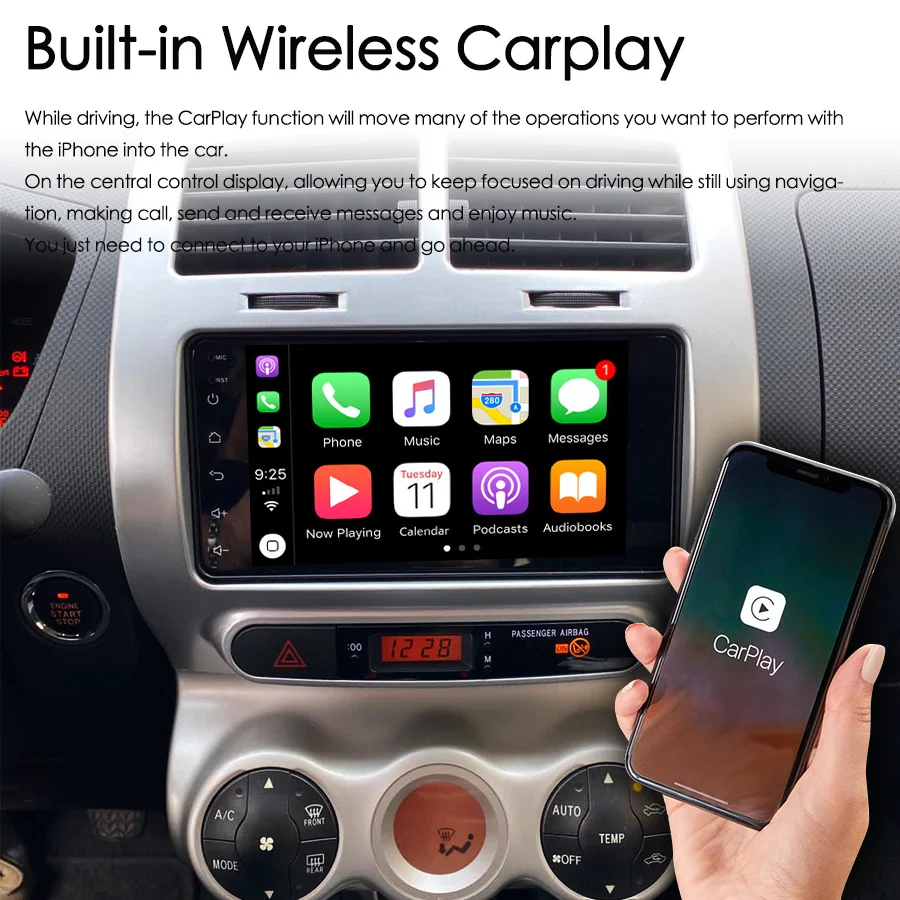 8GB Ram 128GB Rom Urban Cruiser Car Radio Stereo For TOYOTA IST Android 14 Multimedia Player GPS Navigation Carplay Head Unit