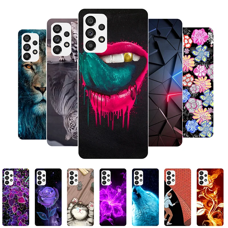 

Print Silicone Case For Samsung A73 5G Case A 73 Black TPU Soft Funda Coque for Samsung Galaxy A73 5G Cover GalaxyA73 Phone Case