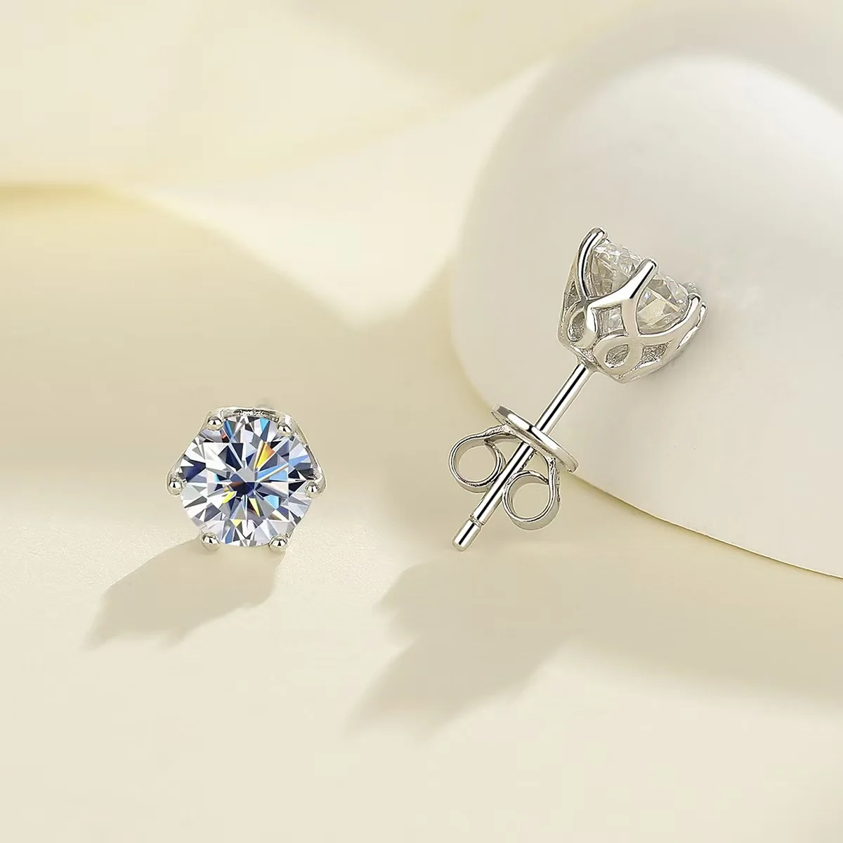 JH 0.5-2CT 100% 925 الفضة مويسانيتي أقراط للنساء مختبر نمت الماس الأذن ترصيع 925 فضة غرامة مجوهرات هدية