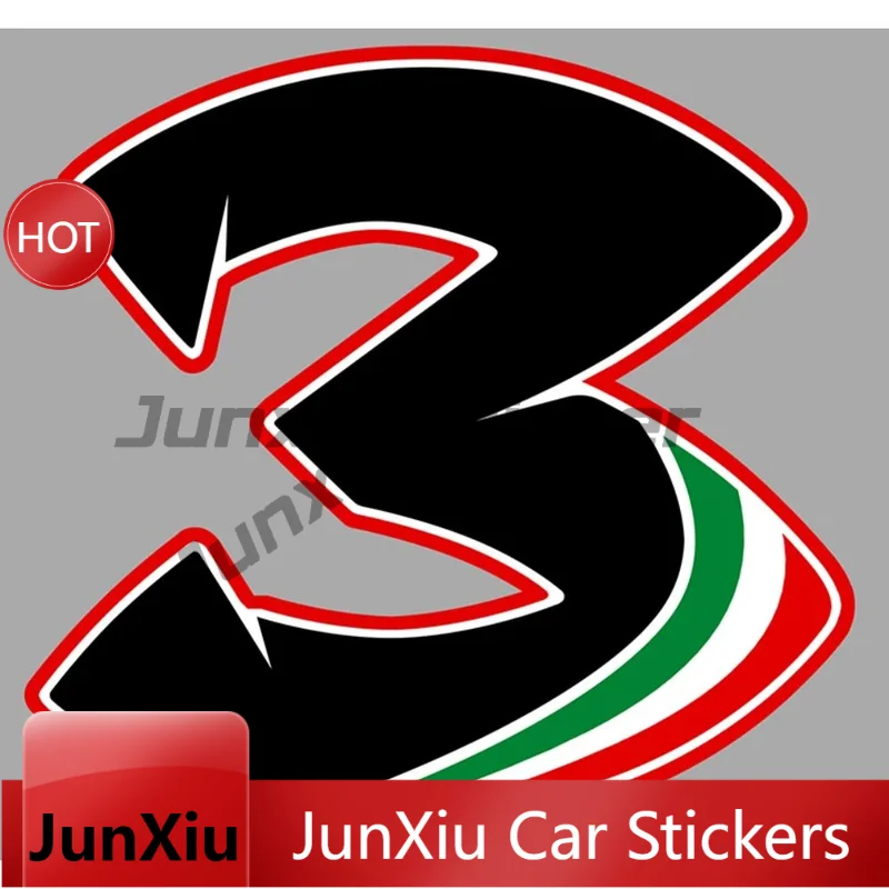 MOTO Numeros 3 Max Superbike Grand Prix Vinyl Car Decal Waterproof Sticker For Vehicle Bumper Motorcycle Accessories