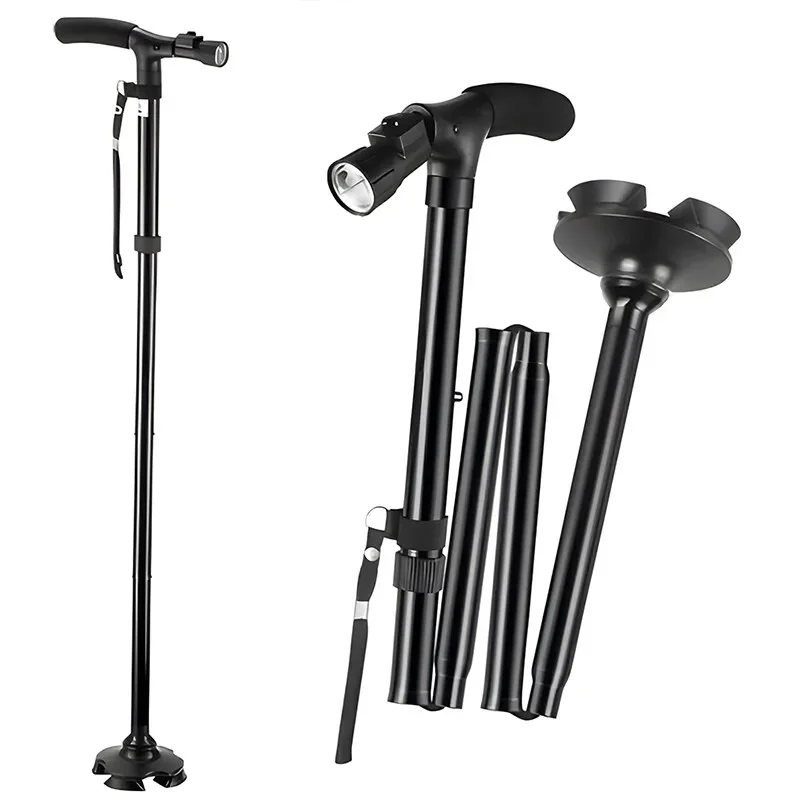 

Foldable Walking Stick with Light Anti-Slip Lightweight Collapsible Aluminum Walking Aid Elderly Cane Small Travel Stick