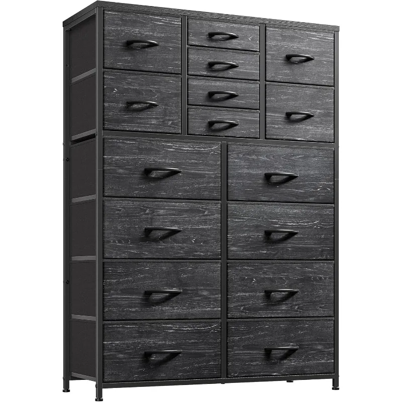 

Black Dresser, Tall Dresser for Bedroom with 16 Drawer, Storage Dresser for Bedroom with Deep Drawers for Closet, Entryway