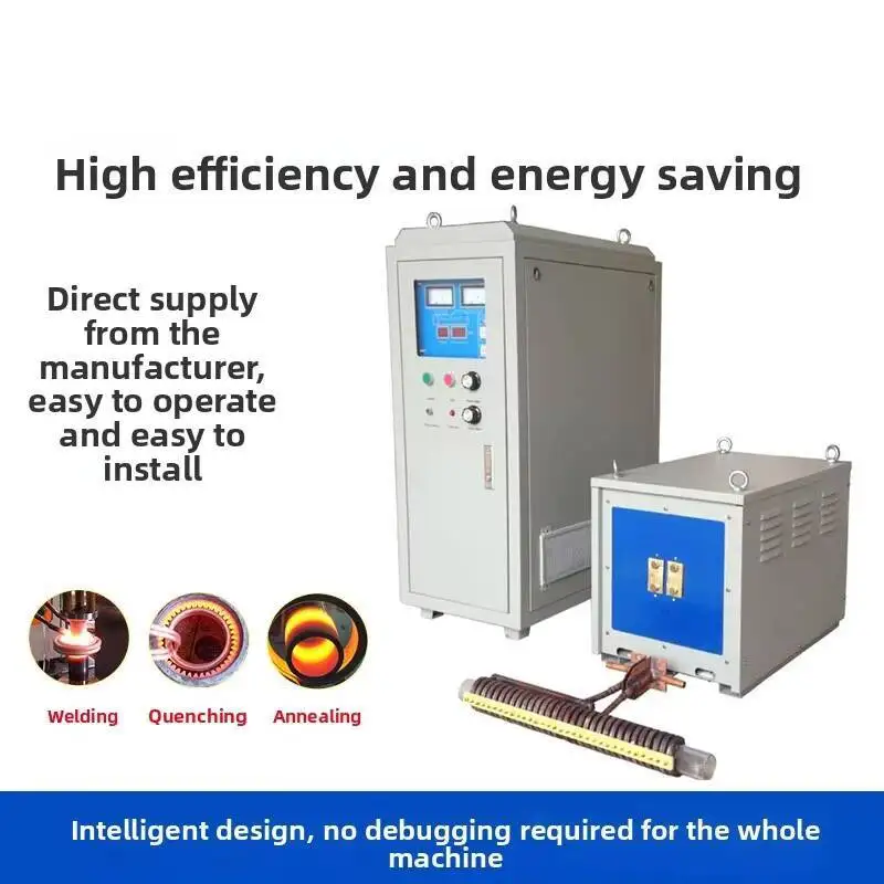 High Frequency Brazing All-Solid State Ultra-Audio Induction Heating Equipment 65KW Bar Material Red Punch Through Fit Heat