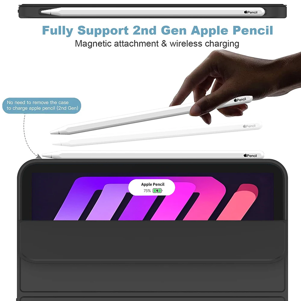 GEFENIS For IPad Mini 6 / 7 8.3'' 2021 2024 Soft Silicone Case, For Apple IPad Mini 6th 7th Generation Magnetic Flip Smart Cover