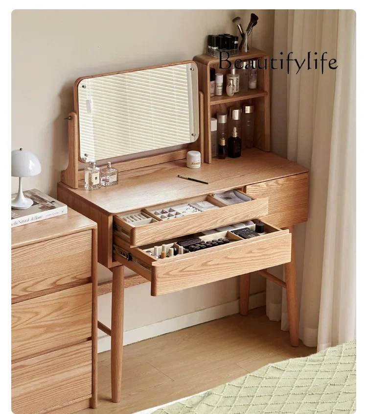 

Nordic medieval style all-solid wood makeup table bedroom modern simple makeup table
