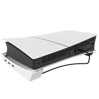 IPEGA Horizontal Stand for PS5 Slim: 4 USB Charging Ports for Controllers & Console Support, Model PG-P5S008
