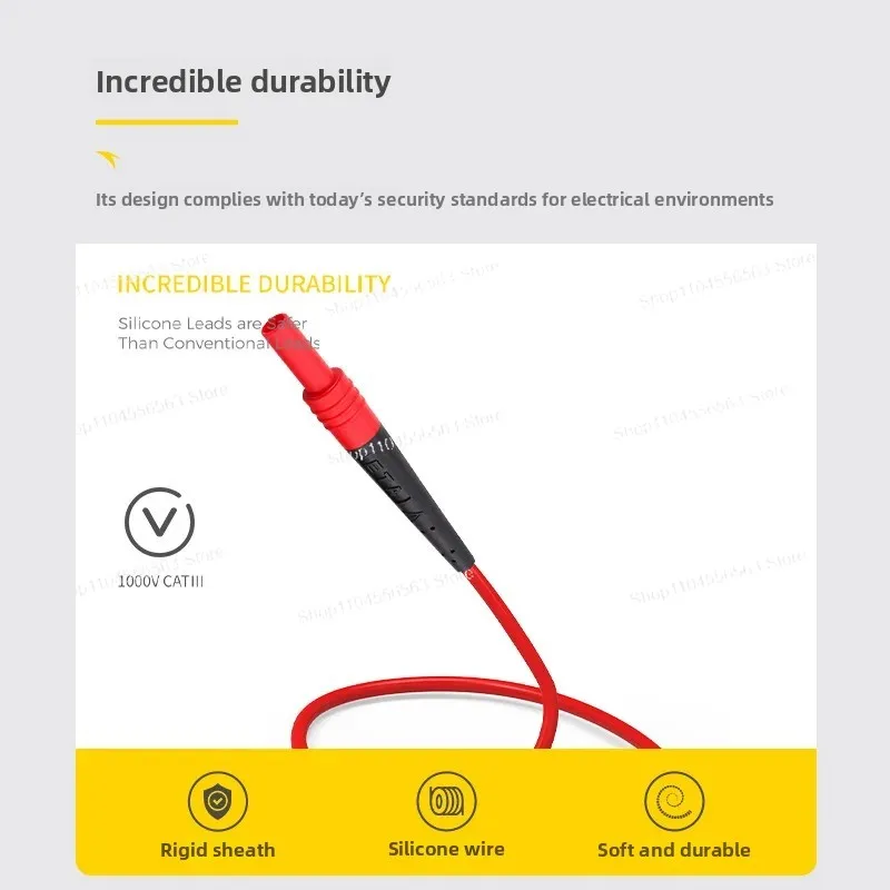 ETA4164S 高品質射出成形 4mm バナナプラグ シリコーンテストライン バナナプラグ接続ライン