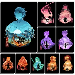 Iblis avcısı sanat posterleri japon animesi karakter dekoratif tuval boyama Kamado Tanjirou duvar Modern ev duvar dekoru baskılar