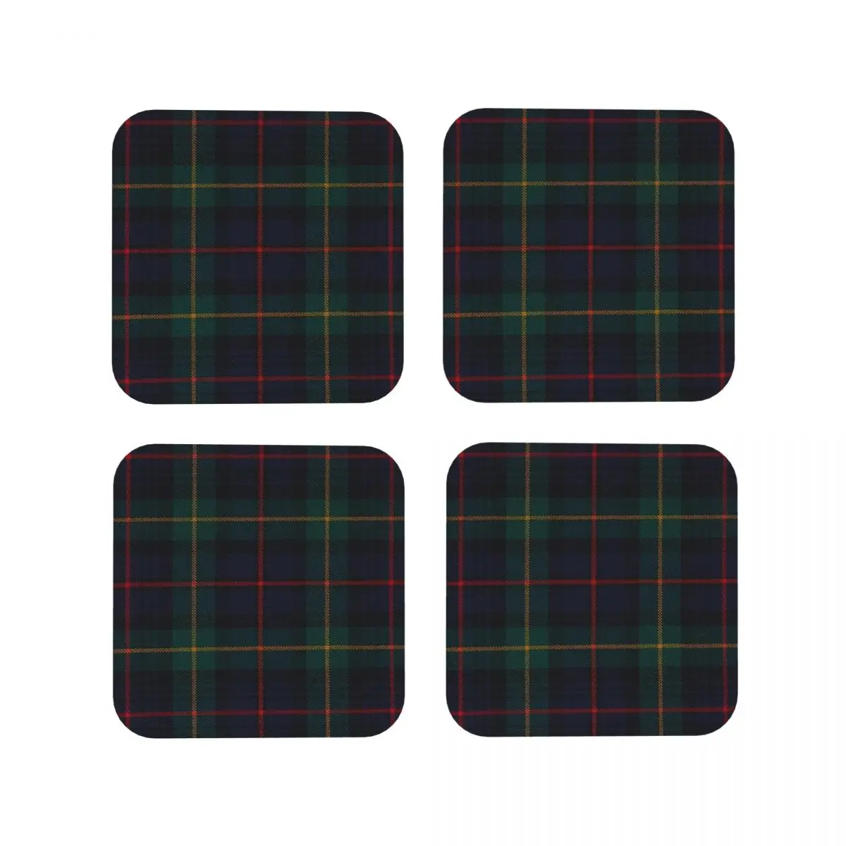 

Подставки в шотландскую клетку Farquharson, кухонные салфетки, нескользящие изоляционные подставки, кофейные коврики, посуда, подушечки, набор из 4 шт.
