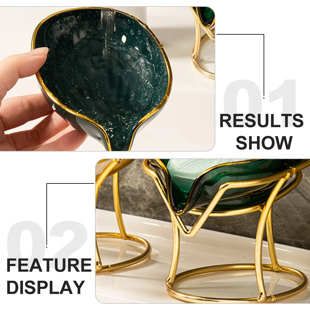 

Exquisite Iron Soap Drain Dish with Easy Cleaning Design for Bathroom Toilet Storage - Punch-Free Soap Saver Holder Drying Tray