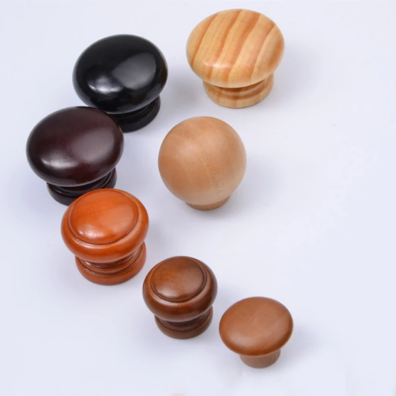 

1Pcs Wood Furniture Handles Cabinet Drawer Wardrobe Knobs Wooden Kitchen Door Pulls Furniture Hardware