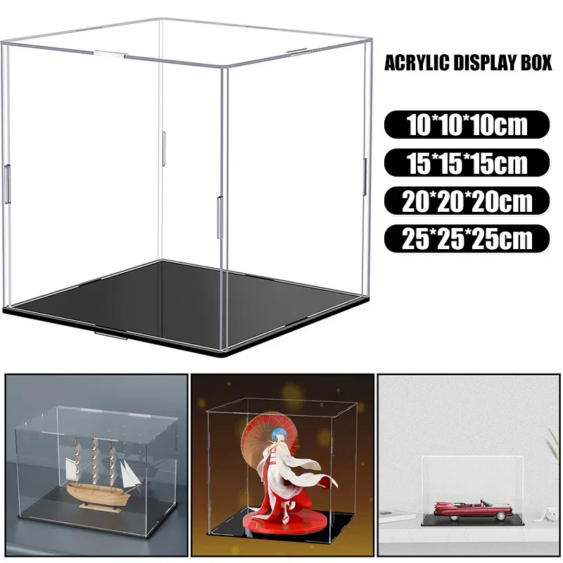 5 Size Acrylic Display Box Transparent Storage Organizer Clear Assemble Show Case for Toy Figures Car Model Collectibles Shelves