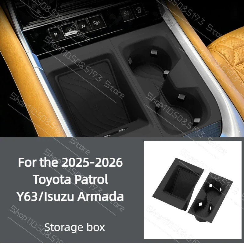 Suitable for the 2025-2026 Toyota Patrol Y63/Isuzu Armada integrated wireless charging cup holder interior