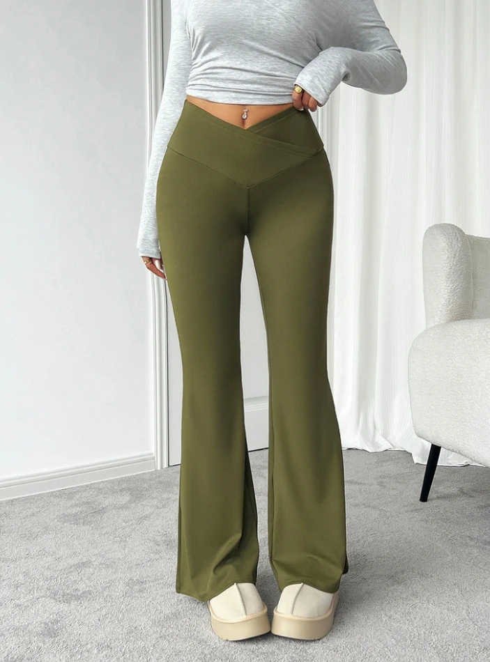 Casual slimming and abdominal tightening peach hip micro flared yoga pants