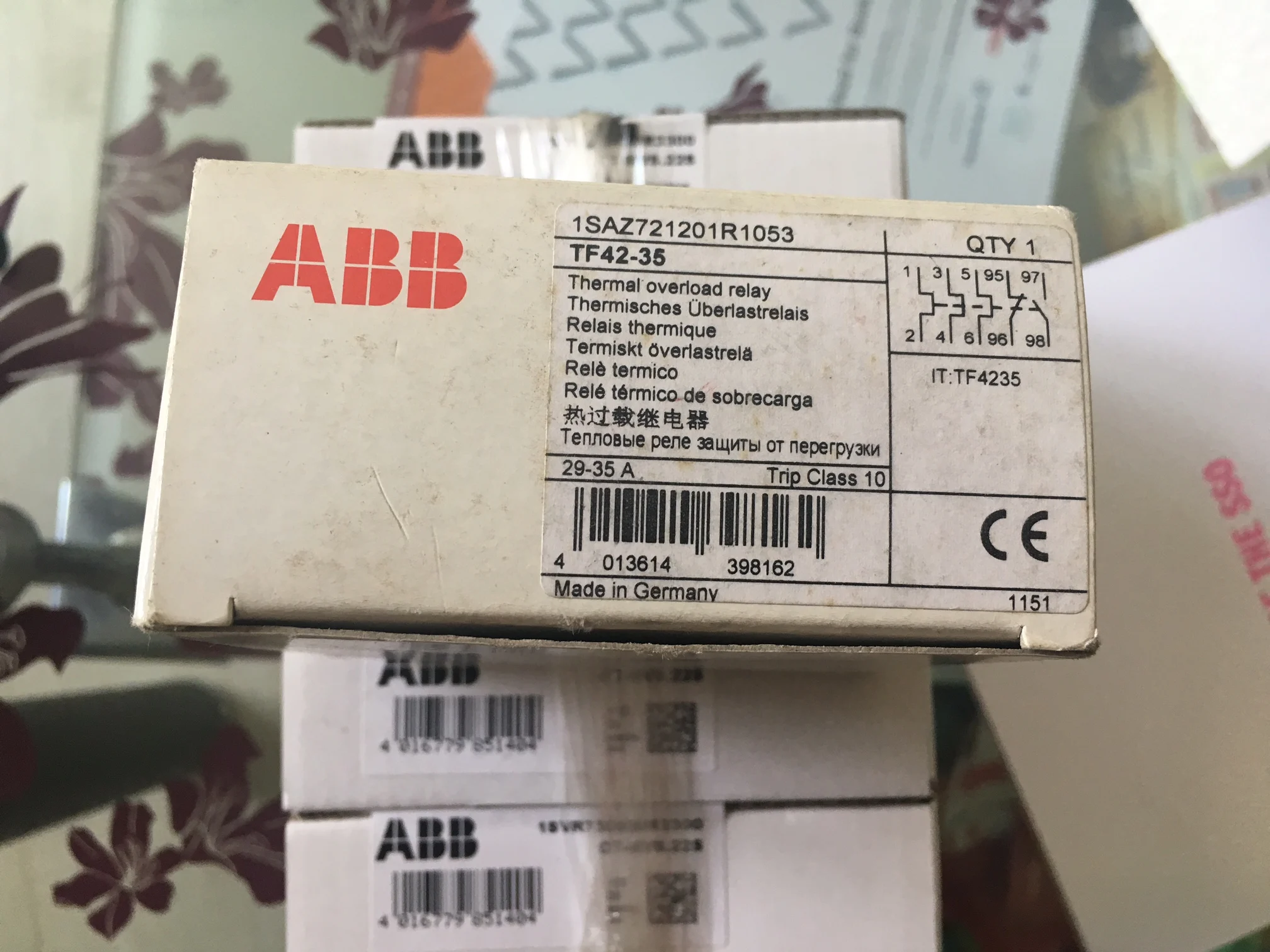 ABB TF42 thermal overload relays TF42-13   TF42-16   TF42-20   TF42-24  TF42-29   TF42-35   TF42-38