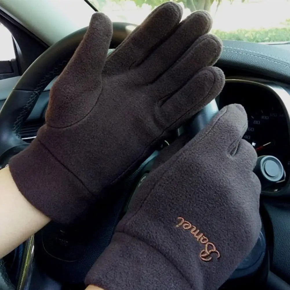 Thicken Fleece Gloves For Men Women Winter Warm Thermal Full Finger Glove Outddor Windproof Running Skiing Cycling Mittens