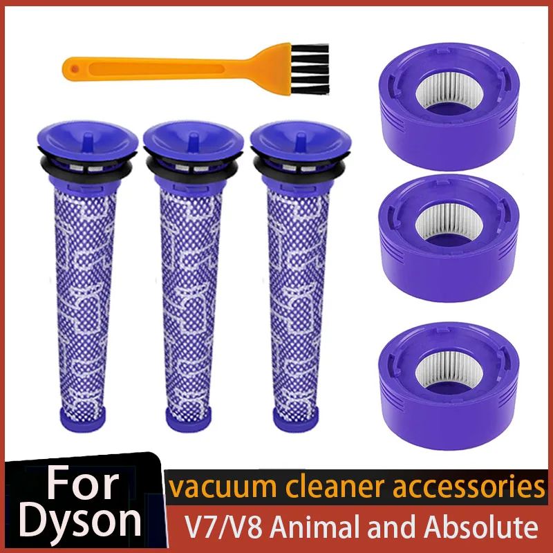 HEPA Pre Replacement Filters for Dyson V8 V7 Absolute Animal Motorhead Cordless Vacuums Replaces Part # 965661-01 & 967478-01