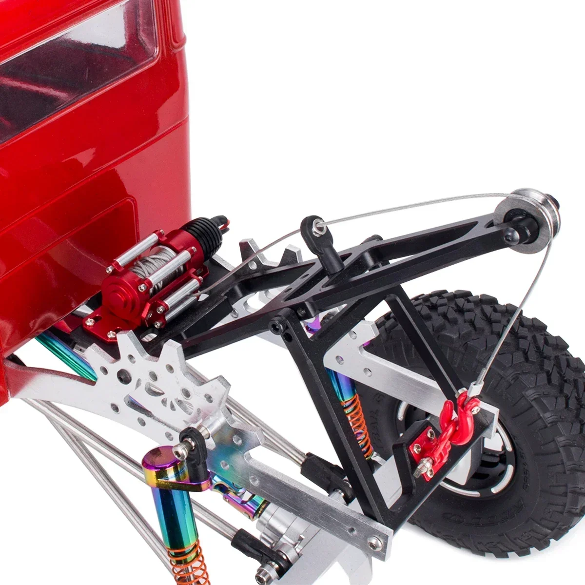 1:10 Scale RC Car Wired Automatic Simulated Metal Winch for 1/10 RC Crawler Axial SCX10 90046 TRX4 Redcat Gen8