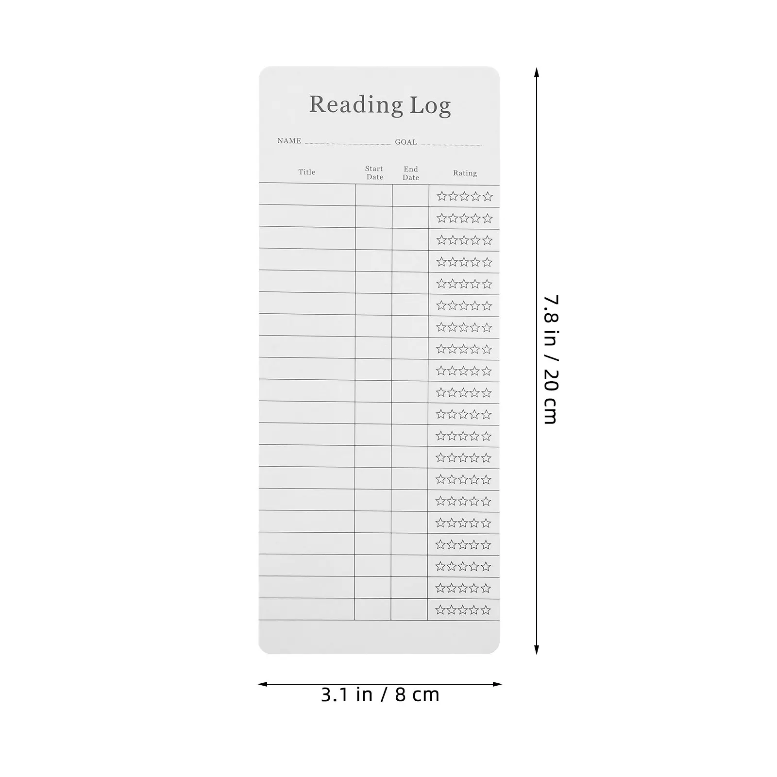 12Pcs Card Bookmark Reading Log Book Tracking Cards Reading Accessories for Book Lovers Library Supplies