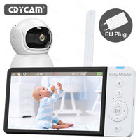 Cdycam ABM700 5.0 inch Baby Monitor 5000mAh Battery IPS Screen With Nanny PTZ Camera 2-way Audio VOX Lullaby SD TF Card Record