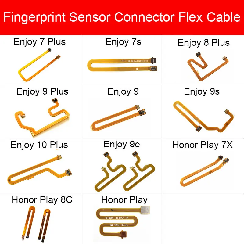 Fingerprint Sensor Touch ID Connector Flex Cable For Huawei Enjoy 7s 7 8 9 9s 9e 10 Plus/Honor Play 7X 8C/Y9 2018/Y7 Prime 2017