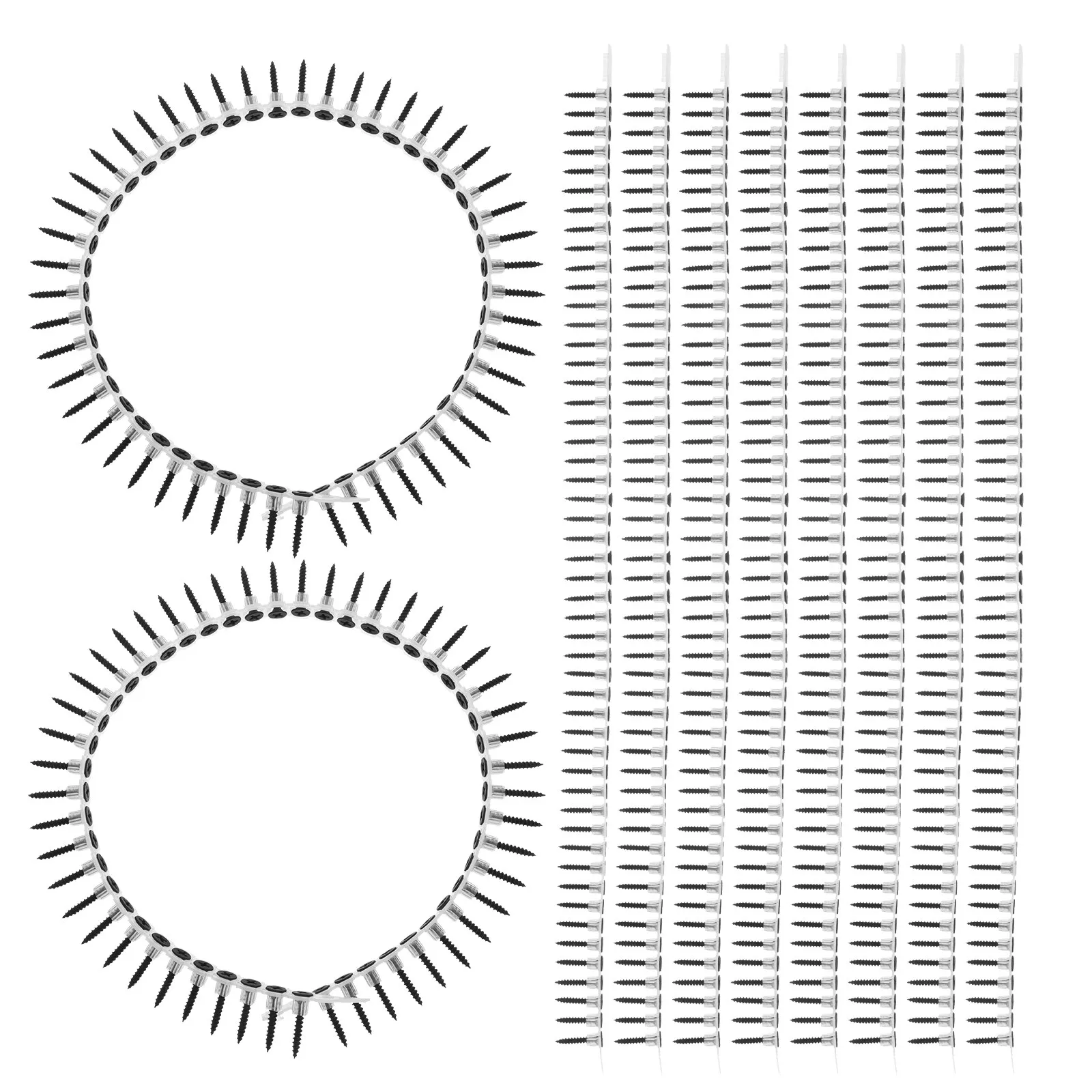 1000Pcs Plastic Collated Drywall Screws Heavy Duty Self Tapping Fastener for Woodworking Renovation Wall Anchors Picture Hanging