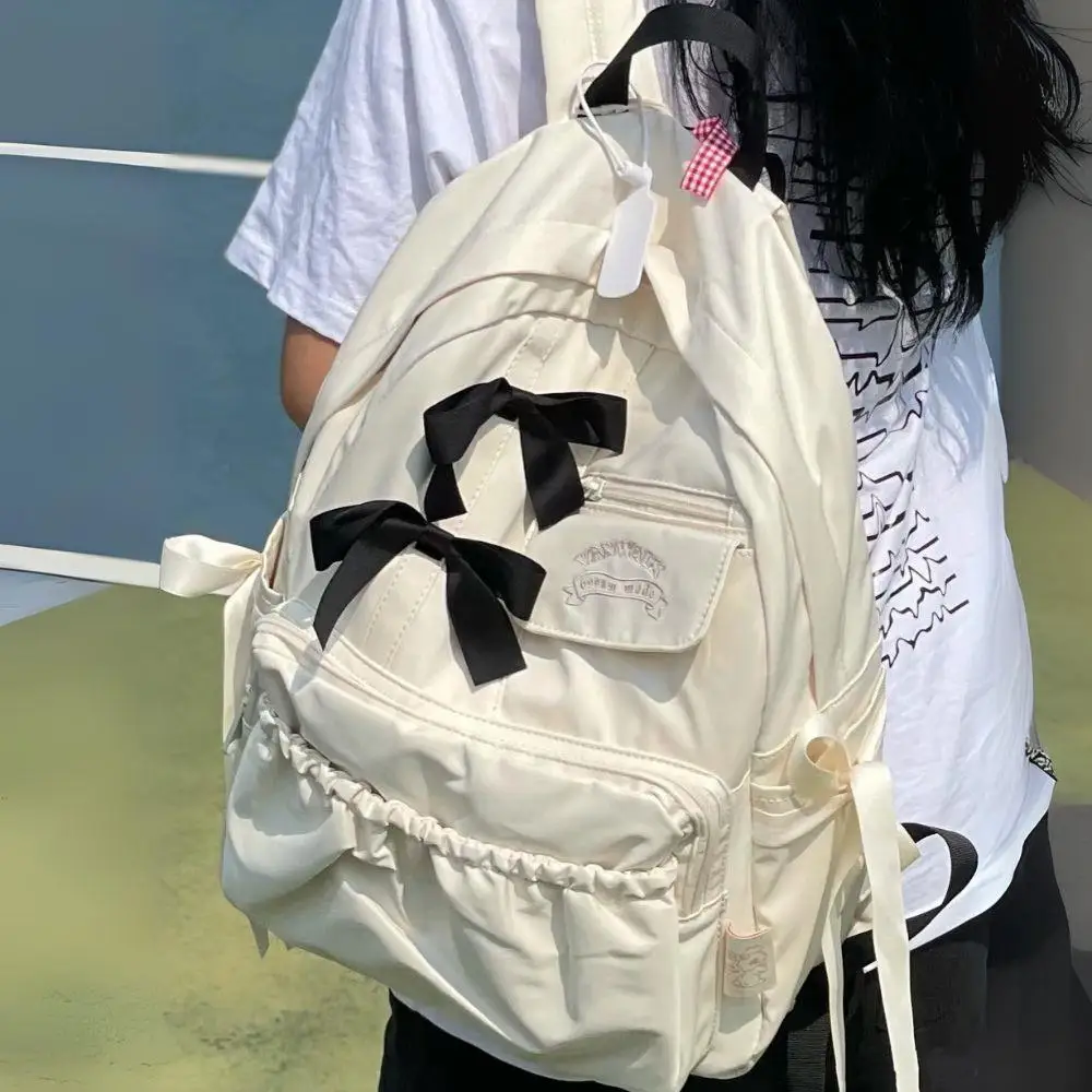 

Student Japanese Large-capacity Backpack Fashion Canvas Backpack Korean Cute Travel Book Bag Laptop School Bags Doll Decoration