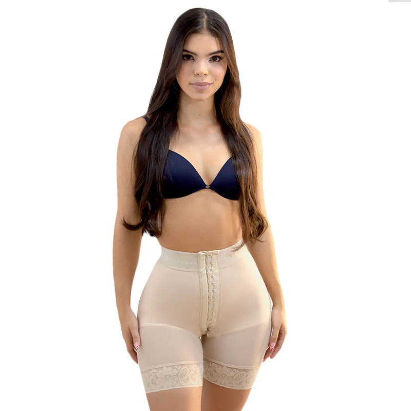 Fajas Women Double Compression Hip Enhancer With 3 Hook Shorts Adjustable Front Closure Butt Lifter Flat Belly Shapewear